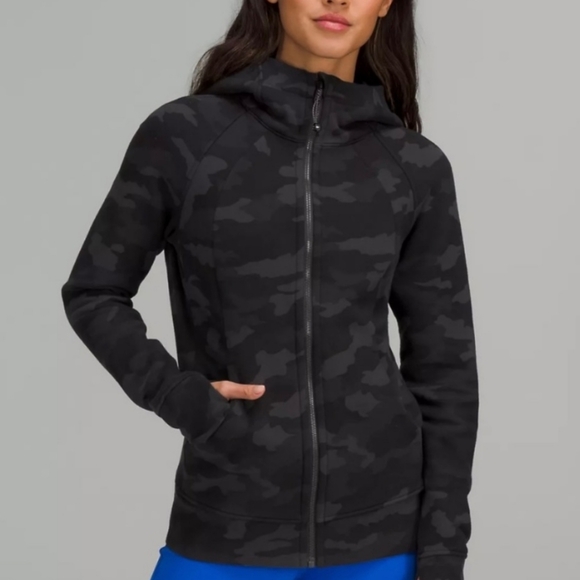 Lululemon Scuba Full Zip Hoodie Heritage 365 Camo Deep Coal Size 8 NWT - Picture 1 of 8